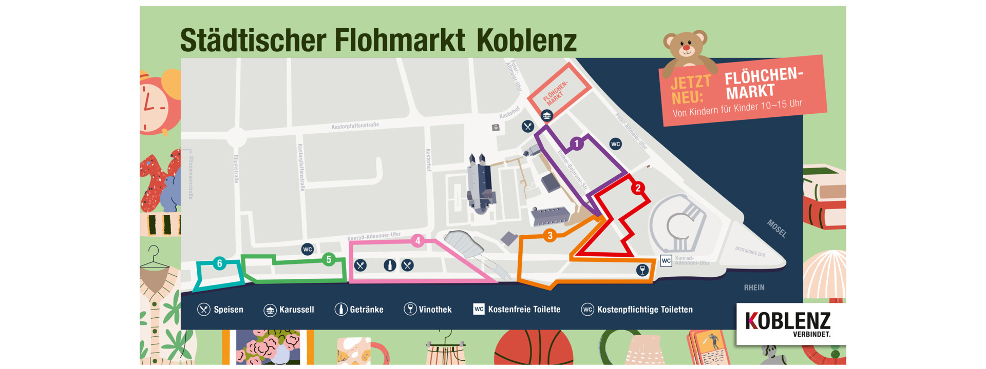 Gel&auml;ndeplan Flohmarkt Koblenz (Stand 26.06.2024) &copy; Koblenz-Touristik GmbH