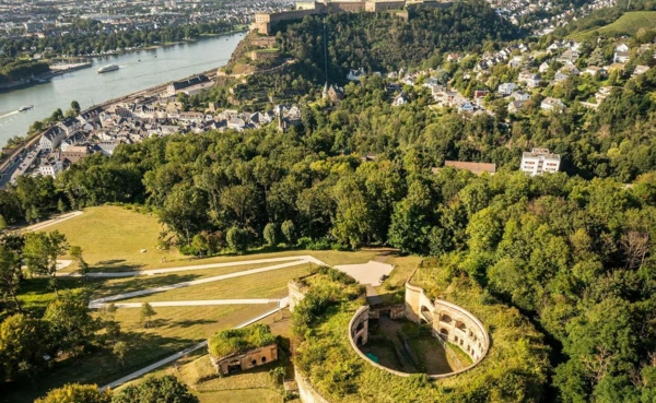 Luftaufnahme Fort Asterstein und Festung Ehrenbreitstein
